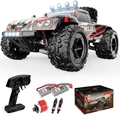 Remote Control Car1/18 Scale RC Cars for Adults &amp Kids - IPX4 Waterproof 40KM/H 4X4 Off Road Truck 2.4GHz Remote Control 4WD All Terrain Vehicle with 2 Batteries (Red)