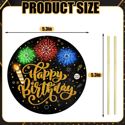 Birthday Cake Toppers，with Light and Music, Blowable，Birthday candles，Fabulous Cake Decoration for girl or Women– Plays Hit Song 'HAPPY Birthday' (Black Gold)
