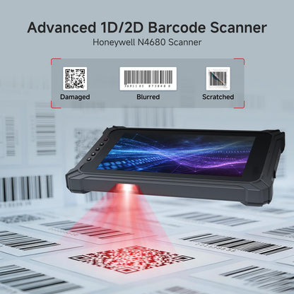 Arrvel Rugged Tablet with Barcode Scanner I87J, 8 inch Windows 11 Pro w/Honeywell N4680 Scan Engine, 1D/2D QR Inventory Scanner, 8GB+128GB Industrial Tablet for ERP WMS, Warehouse, Retail, IP65