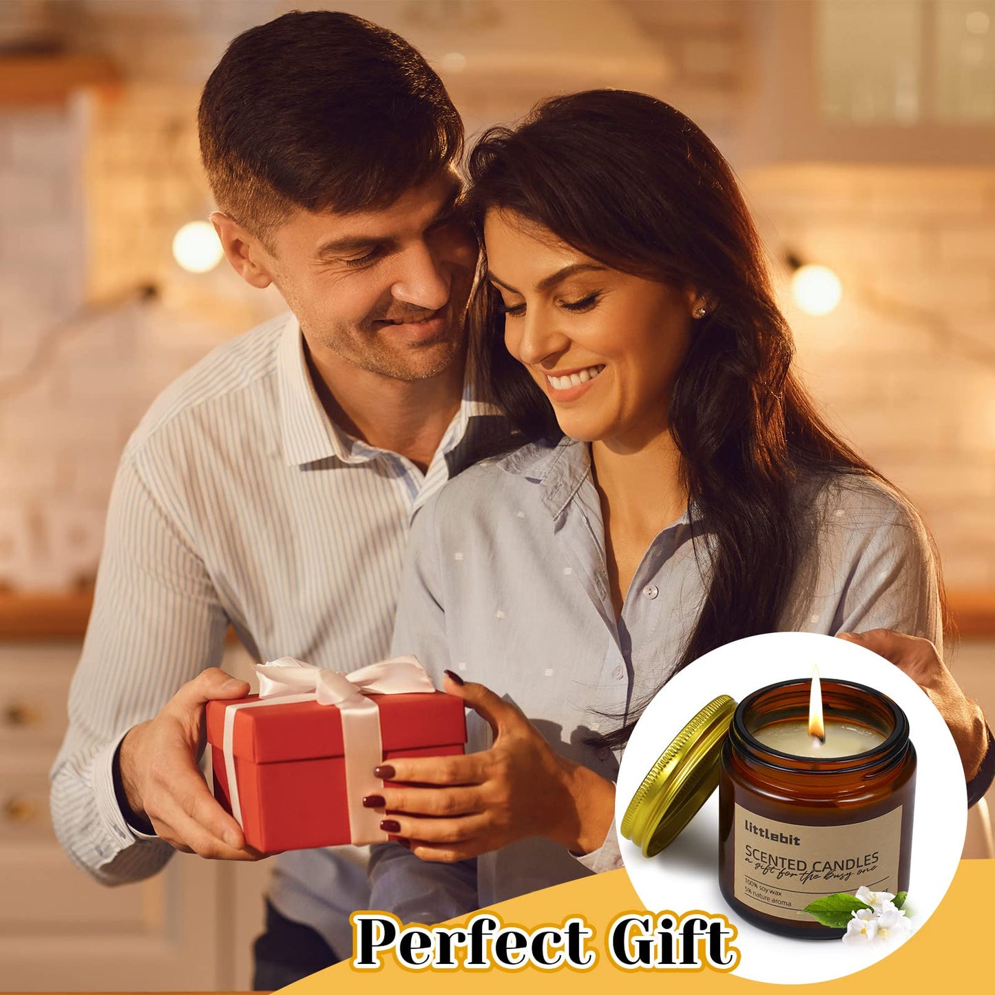 MTLEE 12 Pack Scented Candles for Home, Candles Gift Set Long Lasting Soy Candle Aromatherapy Jar Candle Bulk for Women Men Home Relaxation Mother's Day Birthday Holiday Housewarming Gifts(Brown)