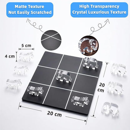 Acrylic Tic Tac Toe Board Game - Modern Coffee Table Decor Easter Basket Stuffers for Teens &amp Adults Office Desk Accessories &amp Family Game Night Essentials2‑in‑1 Game and Decor piece