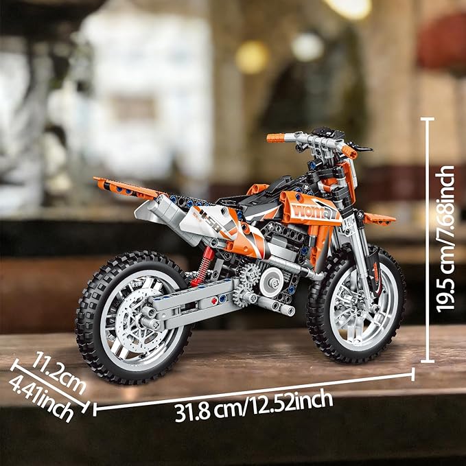 Motorcycle Building Blocks Set Technic Motorcycle 1:8 Scale Collectible Model Kit STEM Building Toy Bricks Set for Boys Teens Adults Display Gift for Motorcycle Fans (434 PCS)