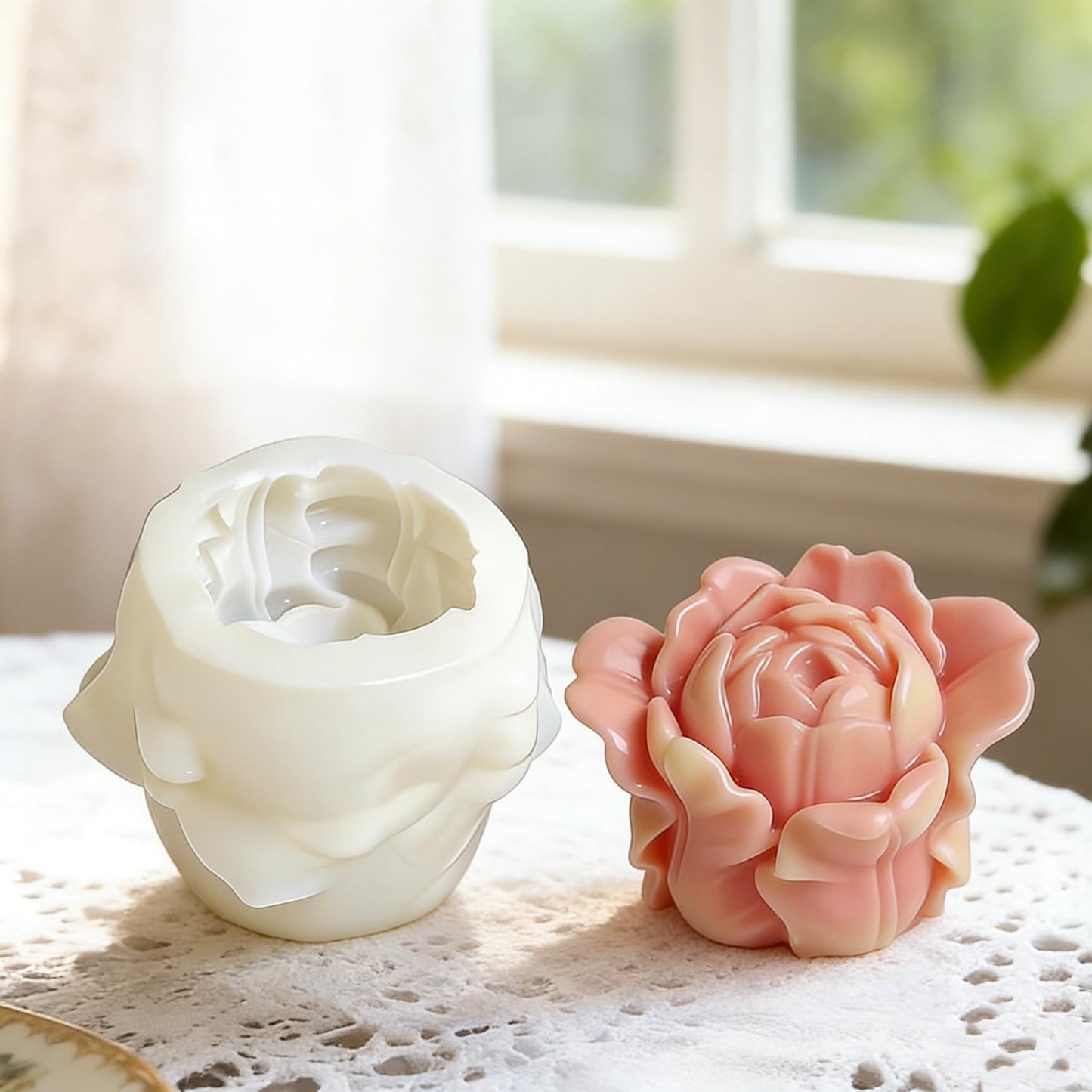 Flower Petal Mold - Cylinder Molds Silicone Wave Spiral Candle Mold - Silicone Resin Casting Molds for Candle & Resin & Soap Craft Supplies