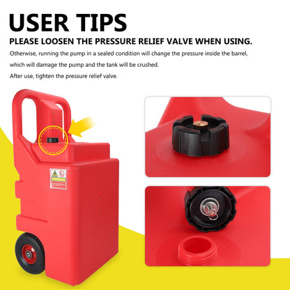 Automatic Fuel Transfer Pump with 32 Gallon Portable Fuel Caddy Tank, Auto-Stop Sensor Nozzle, AA Battery/12V DC 2 Power Modes, Tank Adapters, for Gasoline Diesel Fuel DEF Urea
