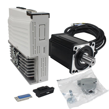 RATTMMOTOR YPMC-1000W 220V Servo Motor Kit with Servo Motor Driver, CNC Controller Kit for CNC Engraver Milling Machine/Robot (Without Brake)