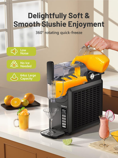 KEENSTAR Slushie Machine, Slushy Machine for Home with 5 Preset Programs, No Ice Needed, Frozen Drink Maker with Self-Cleaning for Frozen Margaritas, Frappés, Milkshake & More