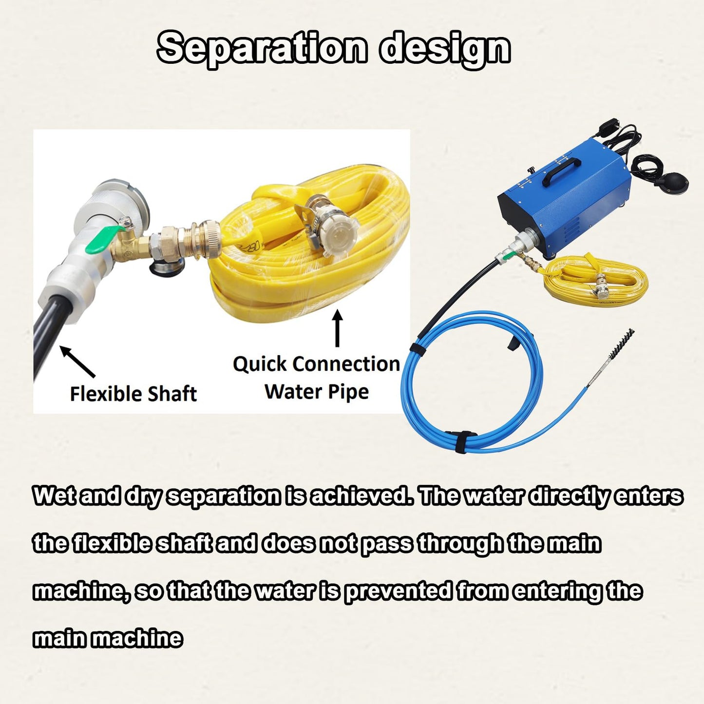 INTBUYING Chiller Condenser Tube Cleaning Machine, 110V/220V Heat Exchanger Tube Cleaner Machine, with Water Spray Rotary Brush, Portable Copper Pipe Cleaner for 0.6-0.7 Inch Pipe Diameter