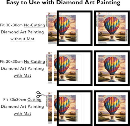 JCJMY 12x12 Picture Frame - Versatile Display for 10x10 or 12x12 Art | Black with Plexiglass