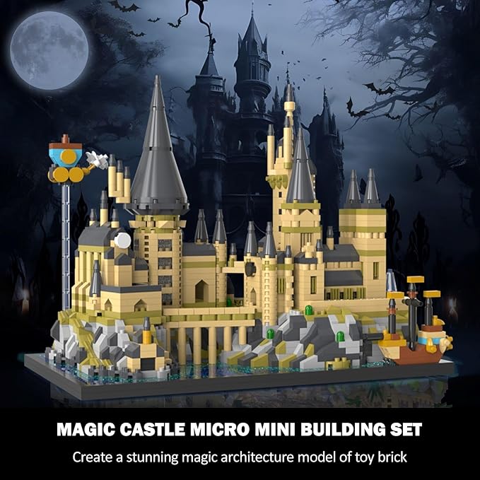 Magic Castle Micro Mini Building Set 2743 Pcs Magic House Model Building Toys STEM Creative Magic World Office and Home Decor Bricks Kits Christmas Birthday Gift for Adults Teens Kids 14+
