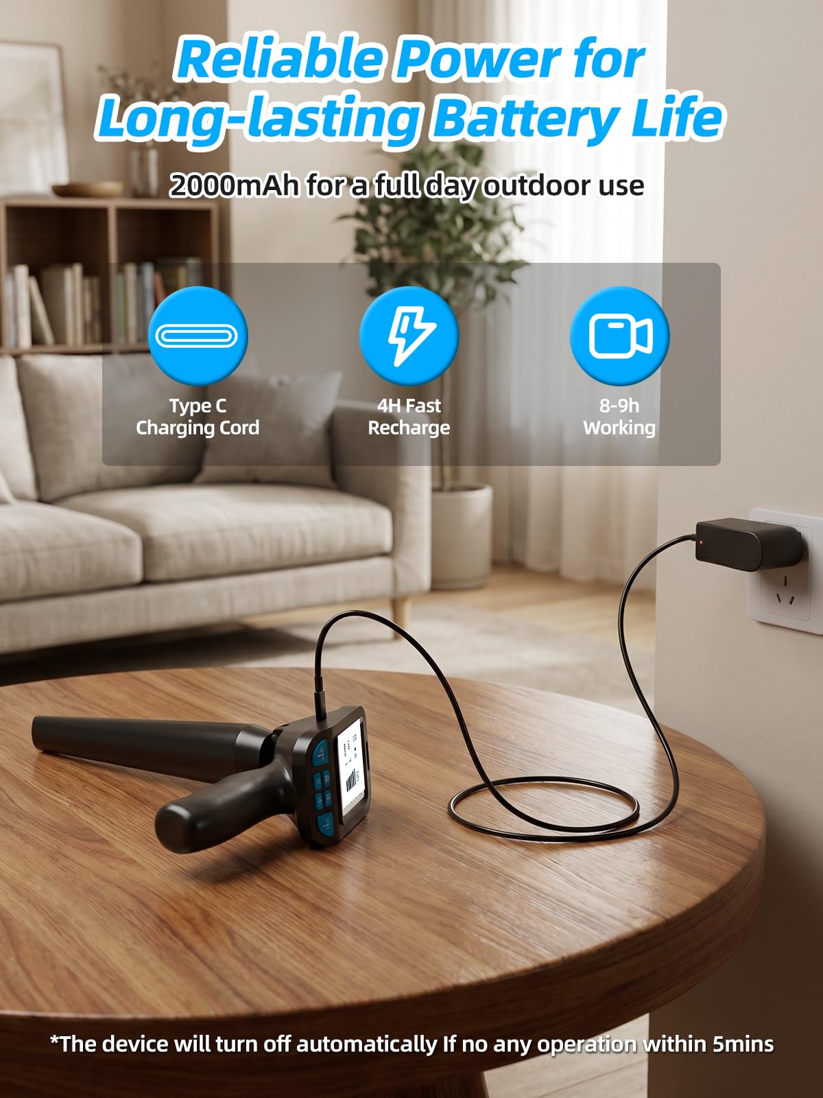 Sanyipace Locator 512Hz, Underground Pipe Locator, Underground Cable Location Device, Sewer Camera Accessories, 3000mAh Battery Powered, Rechargeable Receiver Locating Wand - Blue & Black