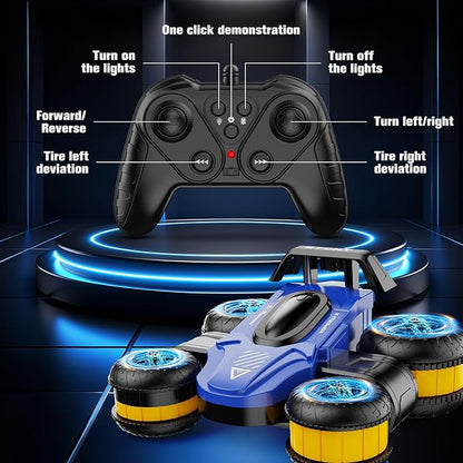 High Speed Drift Remote Control Stunt Deformation Car Birthday Gifts for Boys and Girls 4-16 Years Old (Green)