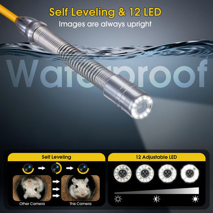 WP9600FTR 512HZ Sewer Camera Head Replacement Parts Self Leveling with Locator 12 Lights Guide Wheel Protective Cover,Accessory for 23MM JQKJCAM Pipe Drain Sewer Inspection Camera SP09F WP90F WP9612