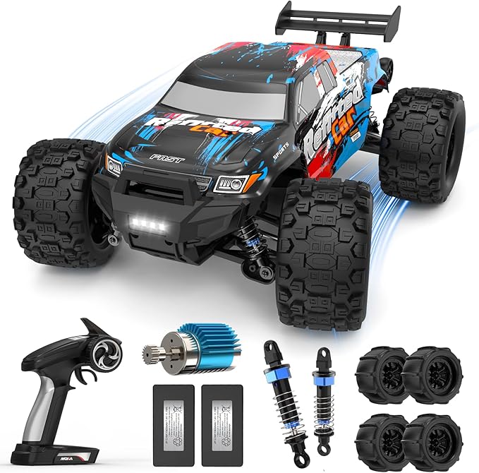 1/16 4X4 High-Speed 50+KM/H(Peak) RC Cars Monster Truck - 390 Motor Durable axle &amp Suspension RC Truck | 3000mAh Batteries | rc Cars Toys Easter Birthday for Teens Aged 14+