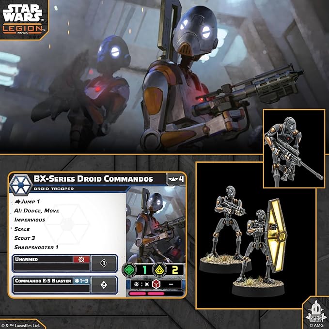 Asmodee Star Wars: Legion BX-Series Droid Commandos - Tabletop Miniatures Game Strategy Game for Kids and Adults Ages 14+ 2 Players 90 Min Playtime