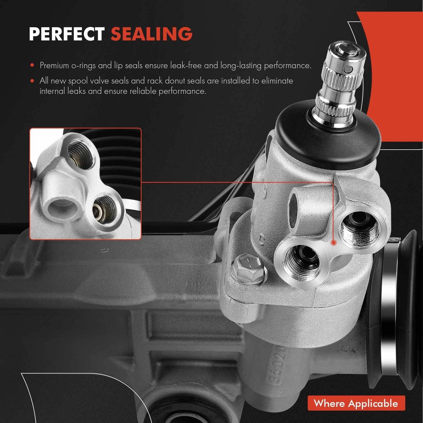 A-Premium - Hydraulic Power Steering Rack and Pinion Compatible with Honda CR-V CRV 2007 2008 2009 2010 2011 2.4L, Except Japan Built Vehicle