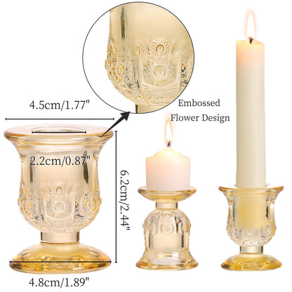 sunnyfuture 10pcs Gold Candlestick Holders, Glass Taper Candle Holders for Table Centerpiece Decor, Wedding, Birthday, Gift