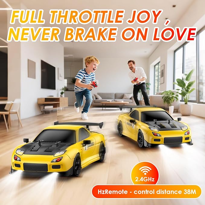 RC Drift Car 1:14 4WD Drift Remote Control Car 2.4GHz 28km/h Drift RC Car LED LightsRacing and Drift Tires RTR for Teens Kids Boys