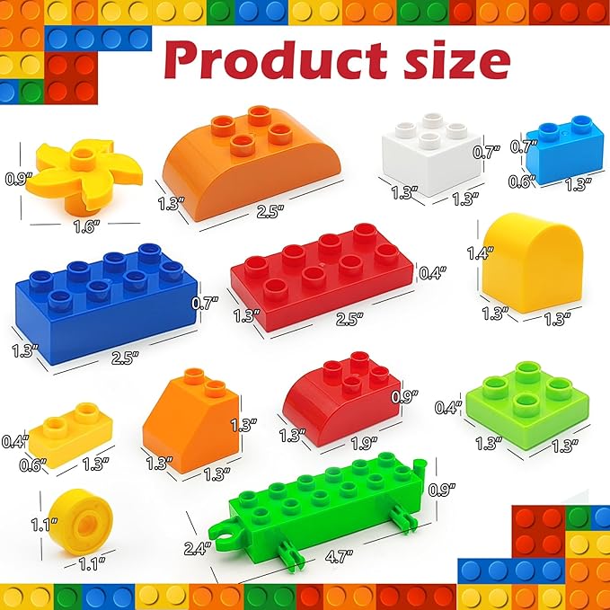 150 Pcs Classic Building Blocks Set for Toddlers 3-6 Large Building Bricks Train Educational Toy STEM Toys Compatible with Major Brands Gift for Kids