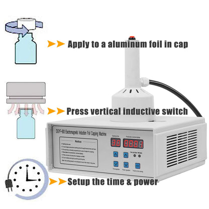 Portable Handheld Induction Sealer 20mm-130mm 110V Induction Sealing Machine White Bottle Cap Sealing Machine