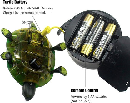 Tipmant RC Turtle IR Remote Control Tortoise Crawl Fake Electric Animal Toy Realistic for Toddler Kids Birthday Gifts (Green)