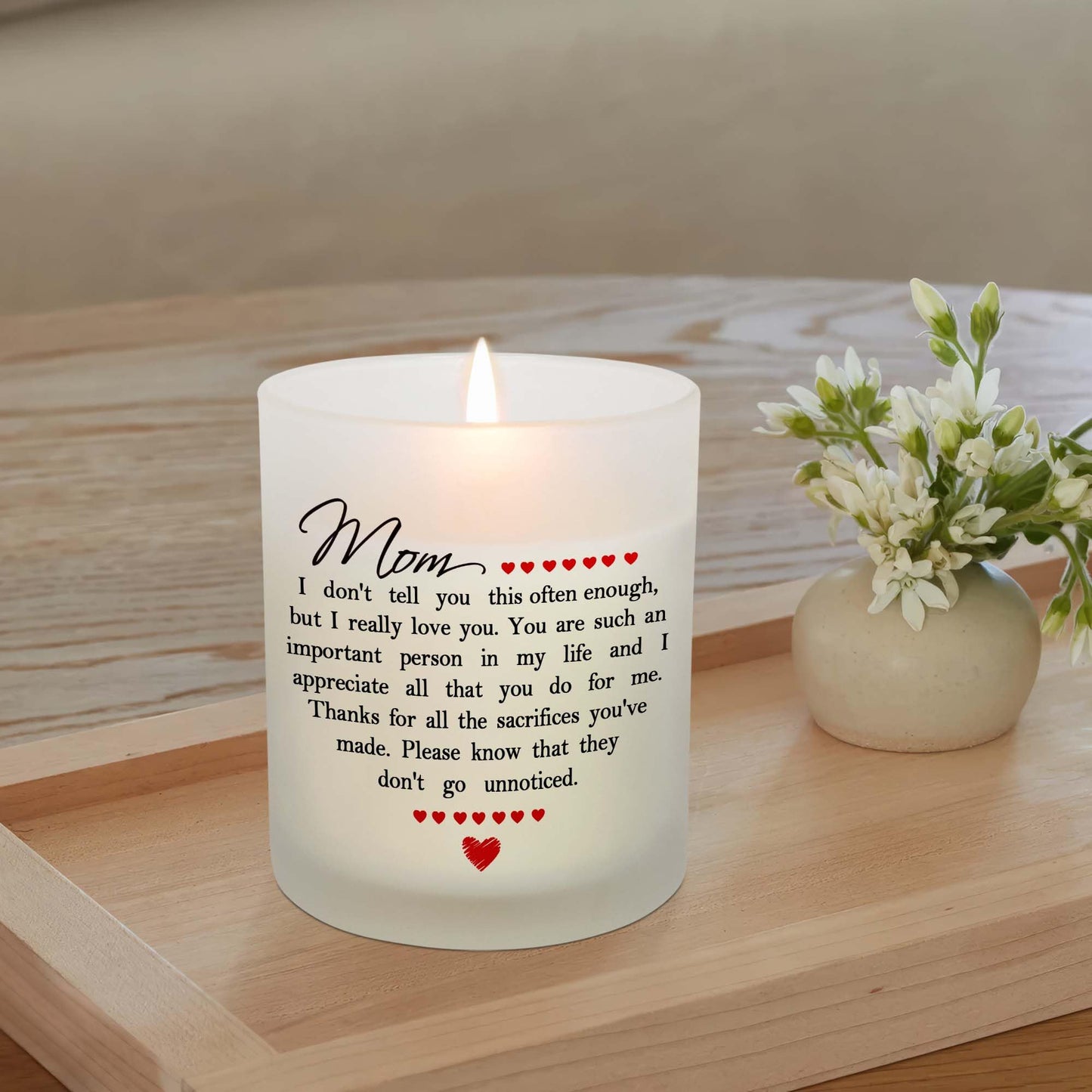 TEEZWONDER Birthday Gifts for Mom - Long Lasting Vanilla Lavender Candle 10 oz - Mothers Day Gifts from Daughter Son, Mother Gift Ideas, Gift for Mama Mother in Law, Candles for Women