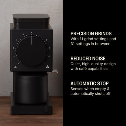 Fellow Ode Gen 2 64mm Flat Burr Coffee Grinder, Single Dose, 31 Grind Settings, Electric, Stainless Steel, Quiet & Anti-Static for Pour Over, French Press & Cold Brew – Matte Black