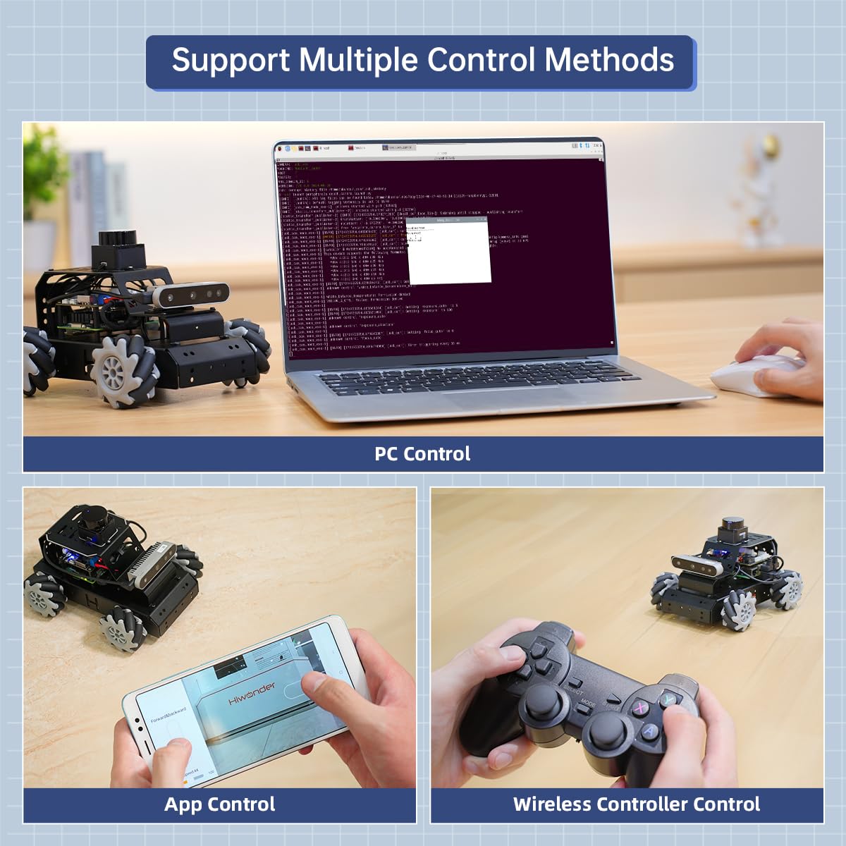HIWONDER Robot Car with ChatGPT Large AI Models, 3D Depth Camera Mecanum-Wheel Chassis ROS2-HUMBLE Lidar SLAM Mapping Navigation Autonomous Driving, MentorPi M1 Standard Kit with Raspberry Pi5 8GB
