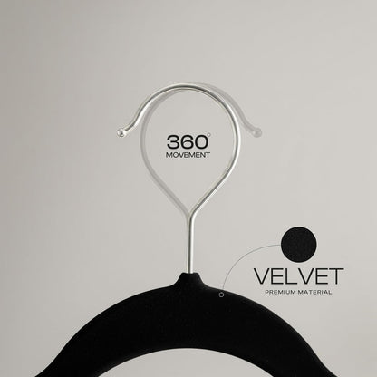 Utopia Home Velvet Hangers - Luxury Non-Slip Slim Coat & Pant Hangers, 30 Pack, Black