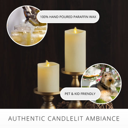 Luminara - Flameless LED Battery Operated Flickering Pillar Candles - Ivory - Pack of 1-3x6.5 - Realistic Moving Flame Real Wax Indoor/Outdoor Decor