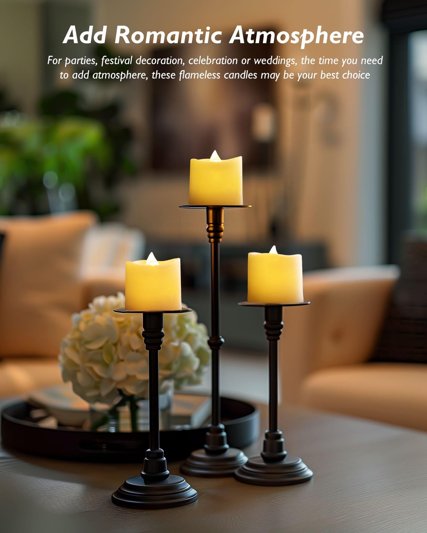 Homemory 24Pack Flameless Votive Candles, 200+Hour Long Lasting Electric Fake Candles, Battery Operated Tealights in Warm White for Christmas, Wedding Decor (Ivory Base, Batteries Included)