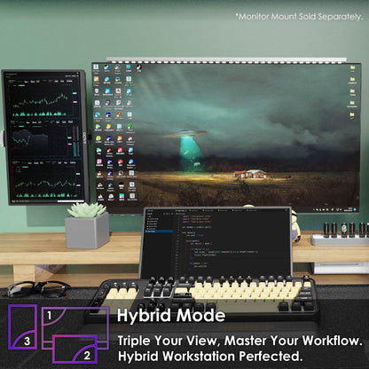 Kado Dual Portable Monitor Setup - 2-Pack 15.6" 1080p IPS Triple Monitor Extender for Laptop, 1920x1080 HDMI USB-C 180° Kickstand Built-in Speakers, Stacked Desktop Setup Office Gaming Daytrading