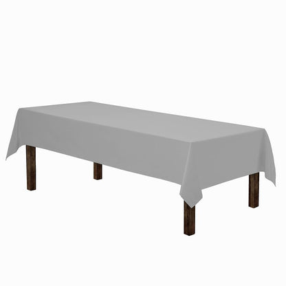 Gee Di Moda Rectangle Tablecloth - 60 x 102 Inch Silver Table Cloth for 6 Foot Rectangle Tables - Heavy Duty Washable Fabric - for Holiday Party, Dinner, Weddings, Baby Shower & Events