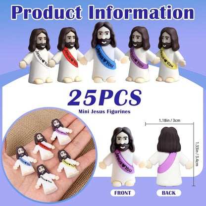 Little Jesus Figures by [Brand Name] - 25 Mini Religious Figurines for Baptism Gifts & Party Favors