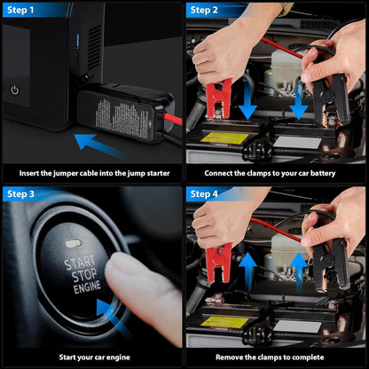 Hieha 4000A Jump Starter with Air Compressor, 12V Portable Car Battery Charger, 150PSI Tire Inflator, 15000mAh Power Bank, LED Flashlight for All Gas 8.0L & Diesel 7.0L Vehicles