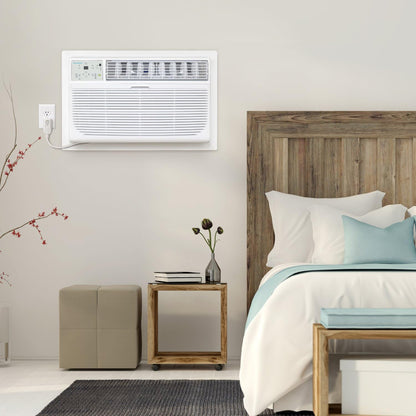 Keystone 12,000 BTU Wall Mounted AC Unit and Dehumidifier, 115V, Wall Unit for Bedroom, Bathroom, Nursery, and Medium Sized Rooms up to 550 Sq.Ft., AC Wall Unit with Remote, Quiet, High Efficiency AC