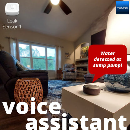 YoLink Water Leak Sensor 3-Pack, LoRa Up to 1/4 Mile Open-Air Range Smart Water Leak & Flood Detector, SMS/Text, Email & Push Notifications, w/Alexa, IFTTT, Home Assistant - YoLink Hub Required