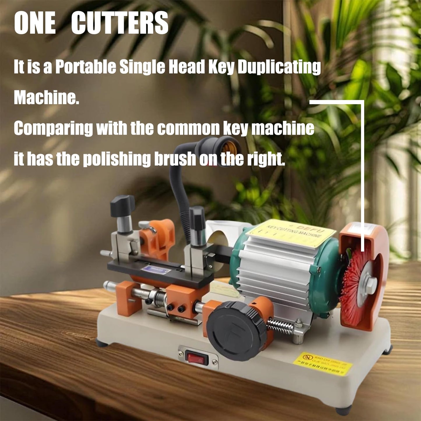 Cutting Machine, Horizontal Cutter Cutting Machine with Brush Cutter, Professional Commercial Keys Cut for Cutting Metal Objects Hardware Stores