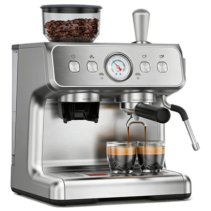 COWSAR Dual Boiler Espresso Machine with Grinder, Commercial Expresso Coffee Machines,Use Milk Frother and Brew Coffee Machine Simultaneously, Coffee Maker Cappuccino Latte, 95oz Water Tank