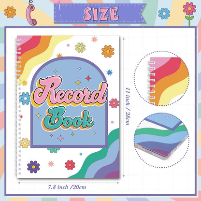 Fuyoooo Retro Remix Teacher Record Book Teacher Grade Books 2026-2027 Spiral Bound Record Planner 2026 Class Grade Book Office Favors for Classroom Attendance Decoration Double Sided