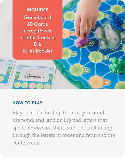 SimplyFun Lily Pond - Educational Game to Practice Early Reading and Spelling - an Engaging and Fun Toddler Game - 2 to 4 Players Ages 4 &amp Up