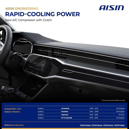AISIN AFTERMARKET ACCF-00844 Air Conditioner AC Compressor - Compatible with Subaru Forester 2014-2018, Crosstrek 2016-2017, XV Crosstrek 2013-2015, Impreza 2012-2016