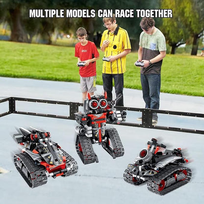 Remote Control Robot Building Kit for Boys 6-12 3-in-1 STEM Remote &amp APP Controlled Coding Gear Robot/Tank/RC Car 419 Pcs Science Learning Educational Building Blocks Toy Set Gift for Kids