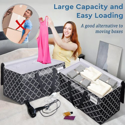 Extra Large Moving Bags by [Brand Name] - Heavy-Duty Storage Totes with Zipper Top & Sturdy Handles | 100L, Black & Gray, 2-Pack