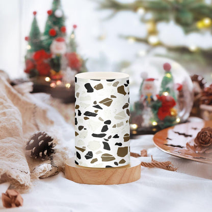 Kigai Terrazzo Pattern Flameless Candles Battery Operated Flickering LED Candles with Remote & Timer 2PCS Outdoor Waterproof Pillar Light for Party Wedding Home Decor