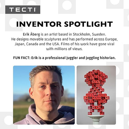 TECTI Kinetic Building System - Cubes with Seismic Moves - Consists of 3-Dimensional Interconnected Cubes - Build Over 50 Dynamic Structures - by Fun in Motion Toys