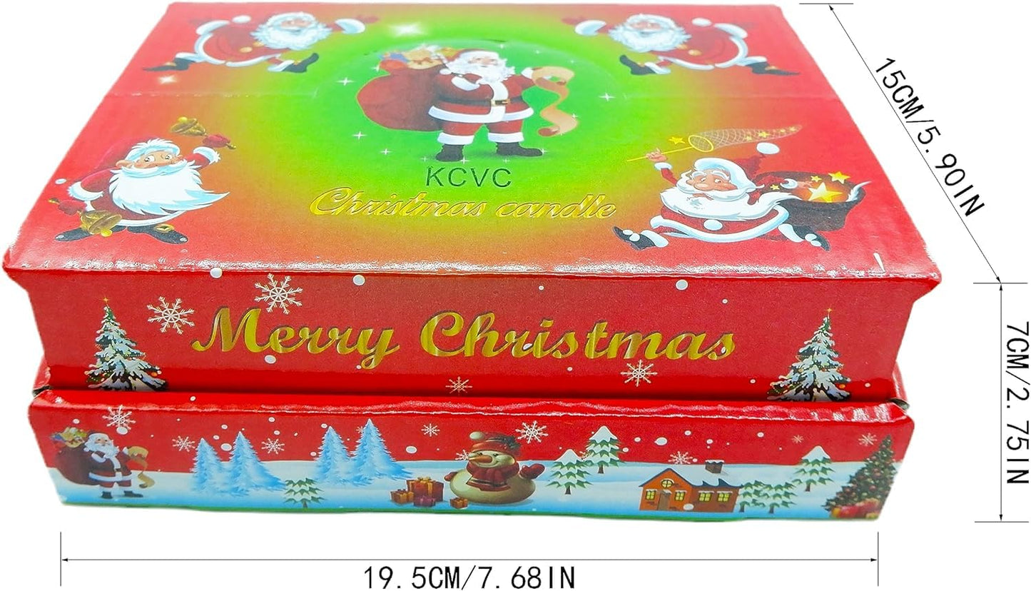 12 Pieces Tealight Candles Handmade Delicate Santa Hat Claus Christmas Tree Candle Wax Snowman Elk Pinecone House Candles for Party Wedding Spa HomeChristmas Decoration