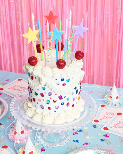 xo, Fetti Fun Novelty Birthday Candles - 14 Piece Set | Star Shaped, Glitter, Pastel Rainbow, Party Decorations, Celebrations, Sparkle, Unique Candles