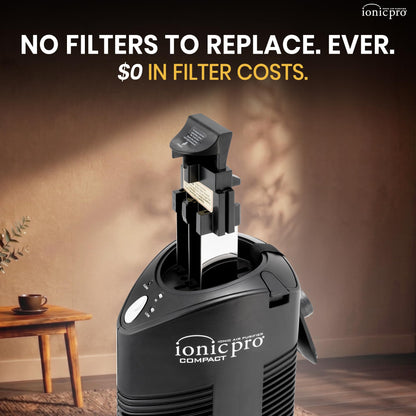 Ionic Pro Compact Air Purifier Tower, Never Replace Filters, Quiet Negative Ion Technology, Captures Pollutants, Pet Dander, Dust, Odor, Smoke, and More, CA200, Cleans Rooms Up to 300 sq. ft