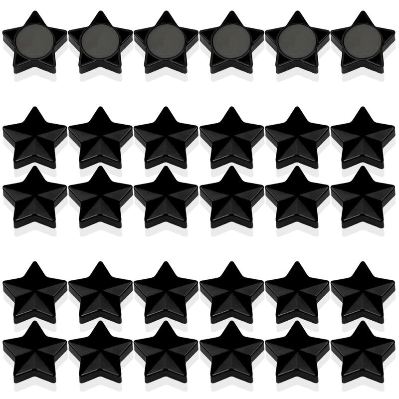 PYJLBX Fridge Magnets - 30 Pcs Refrigerator Magnets Strong Small Whiteboard Magnet, Heavy Duty Mini Magnets for Kitchen, Locker, Office, Classroom & Office Use - Decorative Cute Magnet (Star, Black)