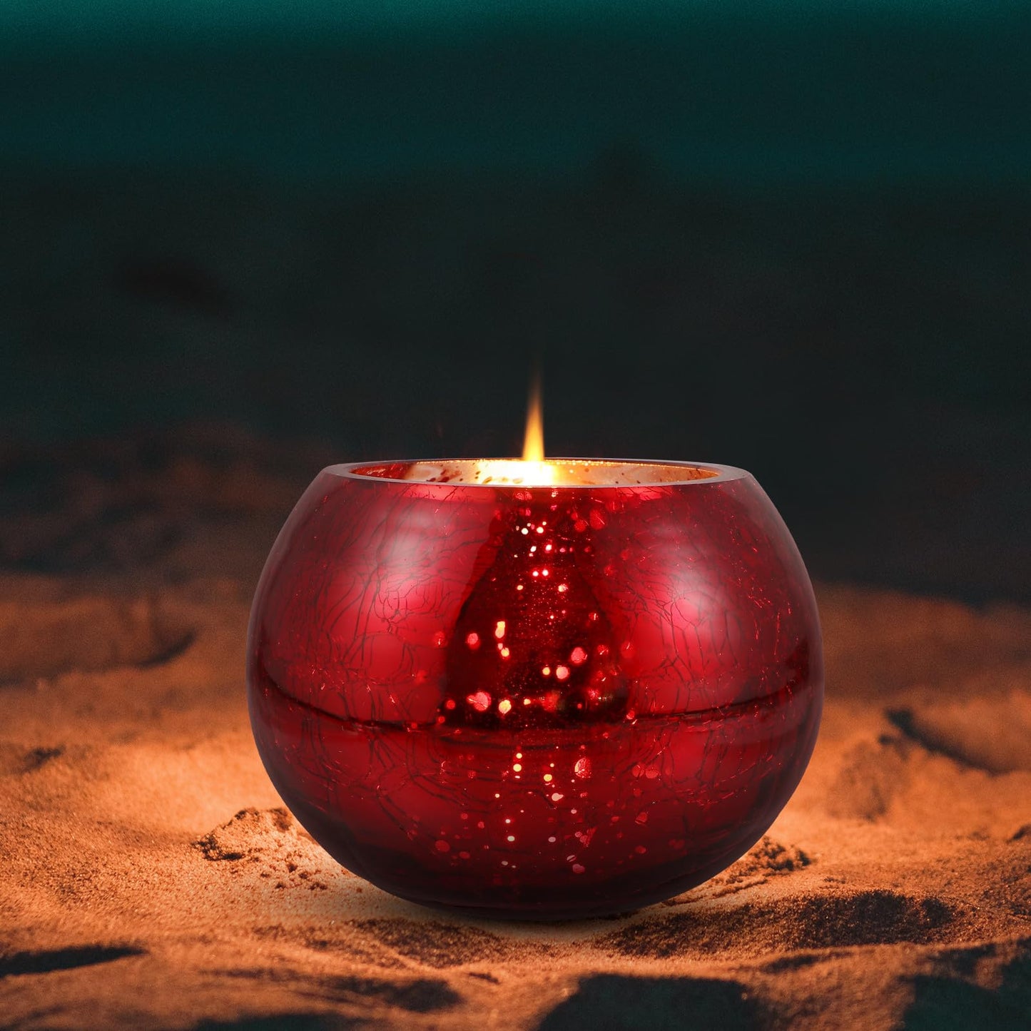 LOEFLIFA Premium Frosted Glass Candle Holder Romantic Red Candle Cup for Valentine's Day Wedding Decor Elegant Table Centerpiece for Home and Party Ambiance